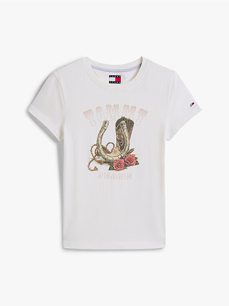 Kadın TJW Slim Idaho Novel T-shirt Beyaz  DW0DW21788YBH