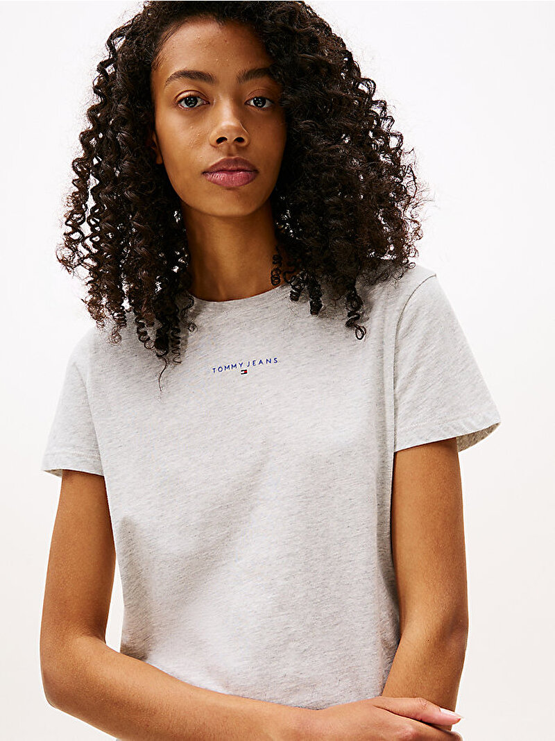 Kadın TJW Regular Linear T-shirt Gri DW0DW21964P01