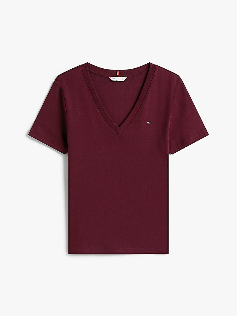 Kadın Slim Cody V-neck T-shirt Kırmızı WW0WW40584XIH