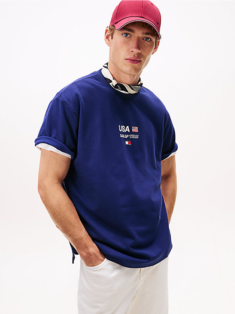 Erkek Sail GP Performance T-shirt Lacivert MW0MW41417DY4
