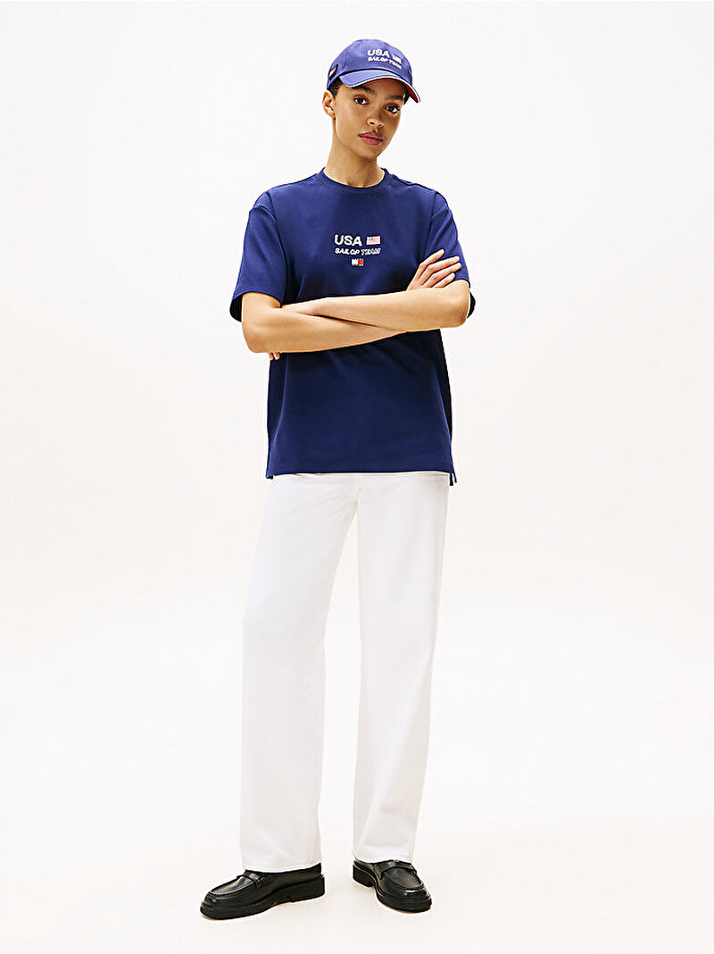 Erkek Sail GP Performance T-shirt Lacivert MW0MW41417DY4