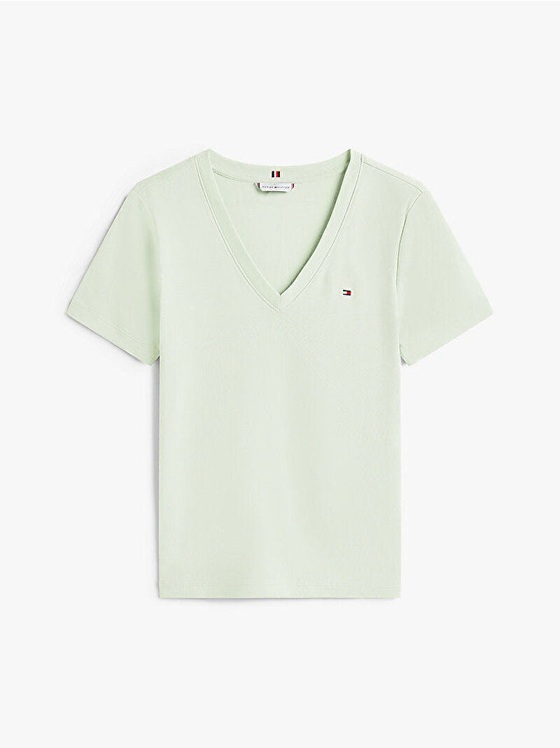 Kadın Slim Cody V-neck T-shirt Yeşil WW0WW40584LV6
