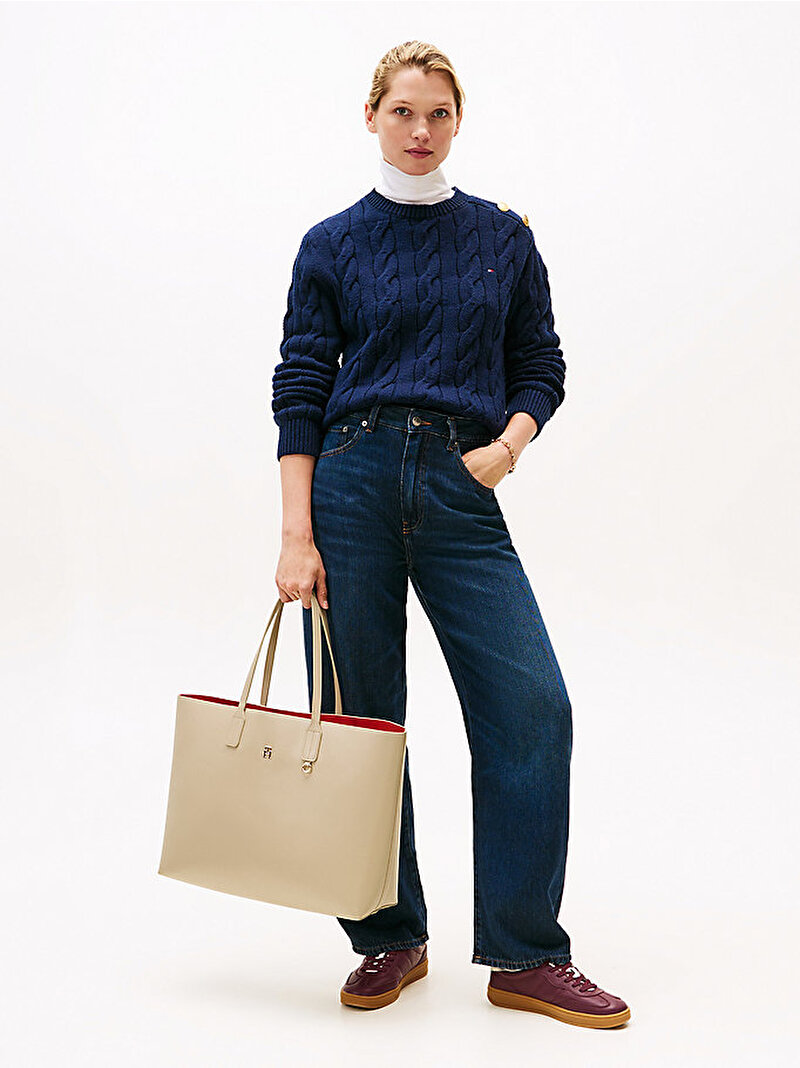 Kadın TH Icon Tote Çanta Bej  AW0AW17667RBT
