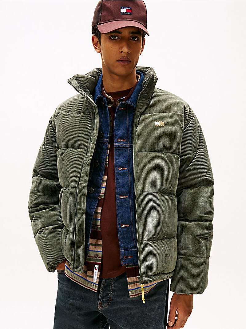 Erkek TJM Vail Cord Puffer Mont Yeşil DM0DM22031MRH