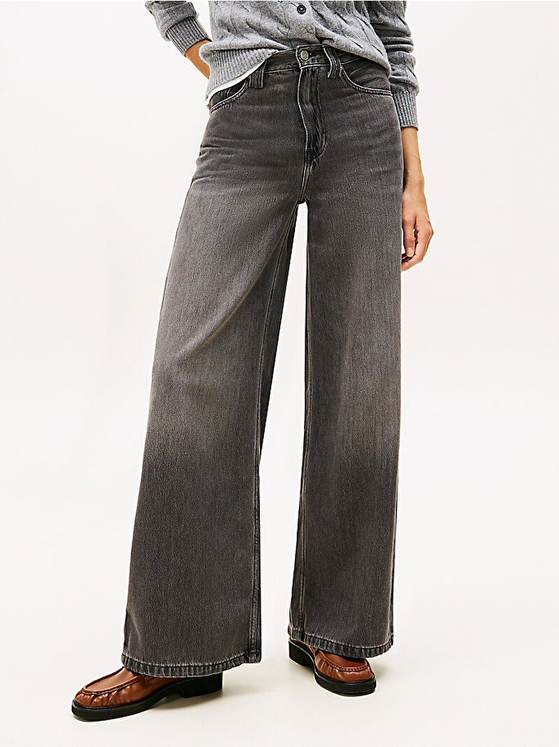Kadın Denim Teya 70's Wide Jean Pantolon Gri WW0WW483961DC