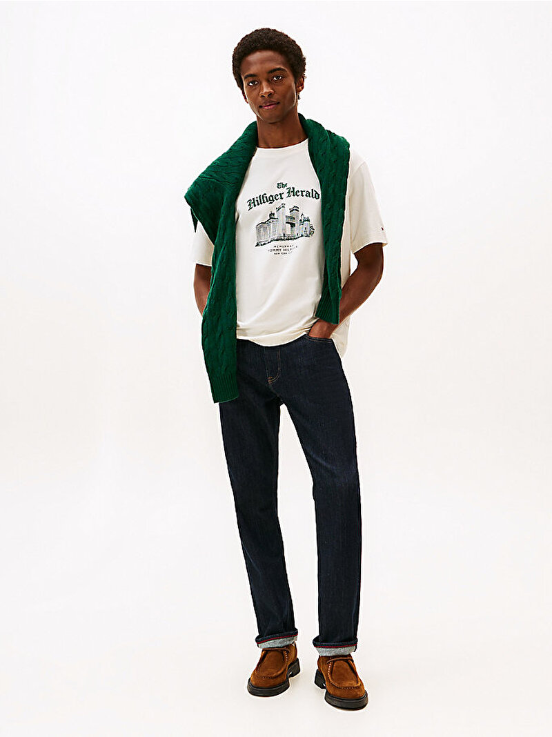 Erkek Herald Skyline Graphic T-shirt Beyaz  MW0MW40920Z00