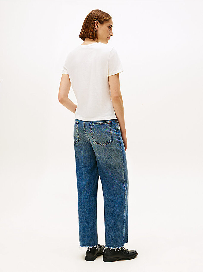 Kadın Regular C-neck T-shirt Beyaz  WW0WW46120YA8