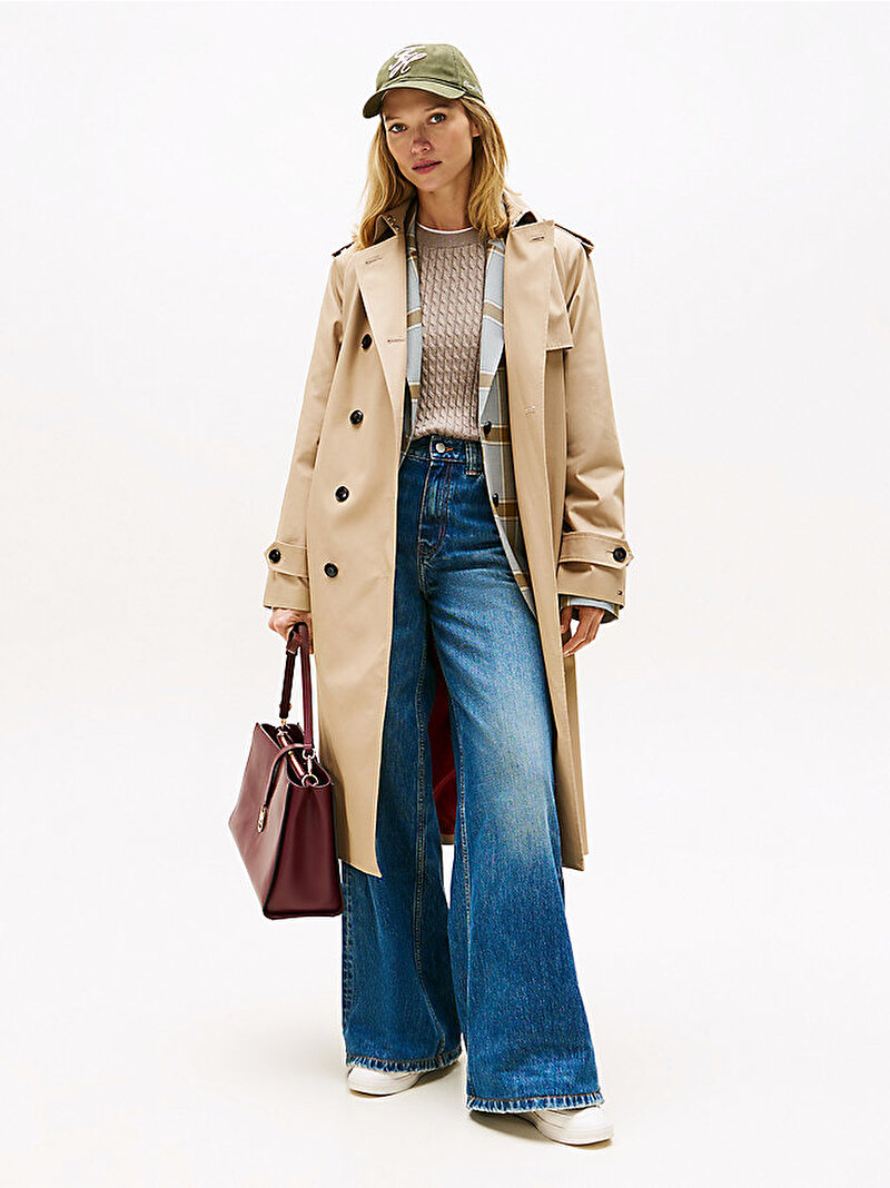 Kadın Cotton Regular Trenchcoat Bej  WW0WW46529AEG
