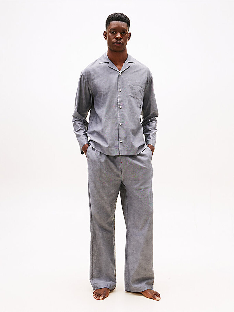 Erkek Herringbone Pijama Set Gri UM0UM036940V9