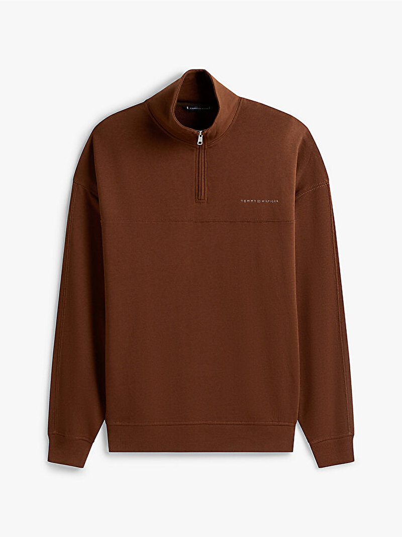 Erkek Yarım Fermuarlı Sweatshirt Kahverengi UM0UM03626GV0