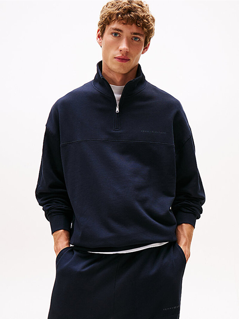 Erkek Yarım Fermuarlı Sweatshirt Lacivert UM0UM03626DW5