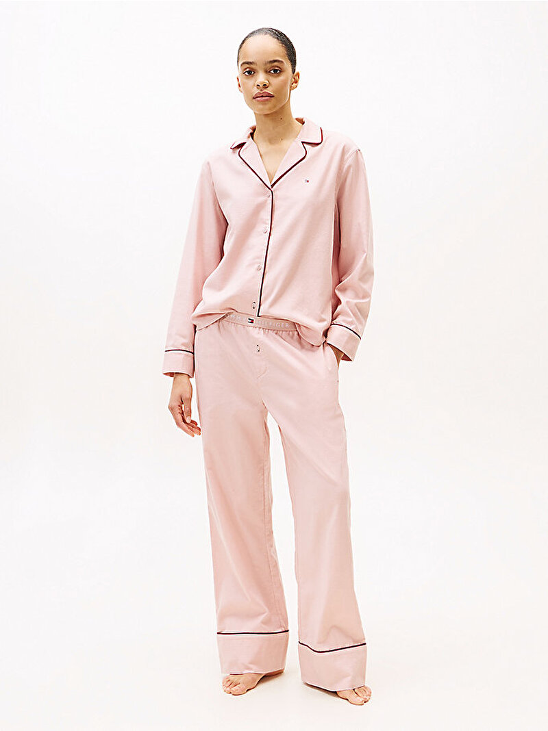 Kadın Solid Flannel Pijama Üstü Pembe  UW0UW06162TQN