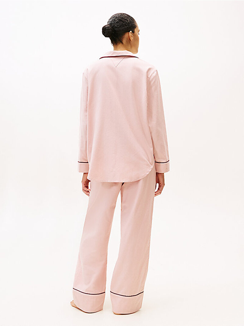 Kadın Solid Flannel Pijama Üstü Pembe  UW0UW06162TQN