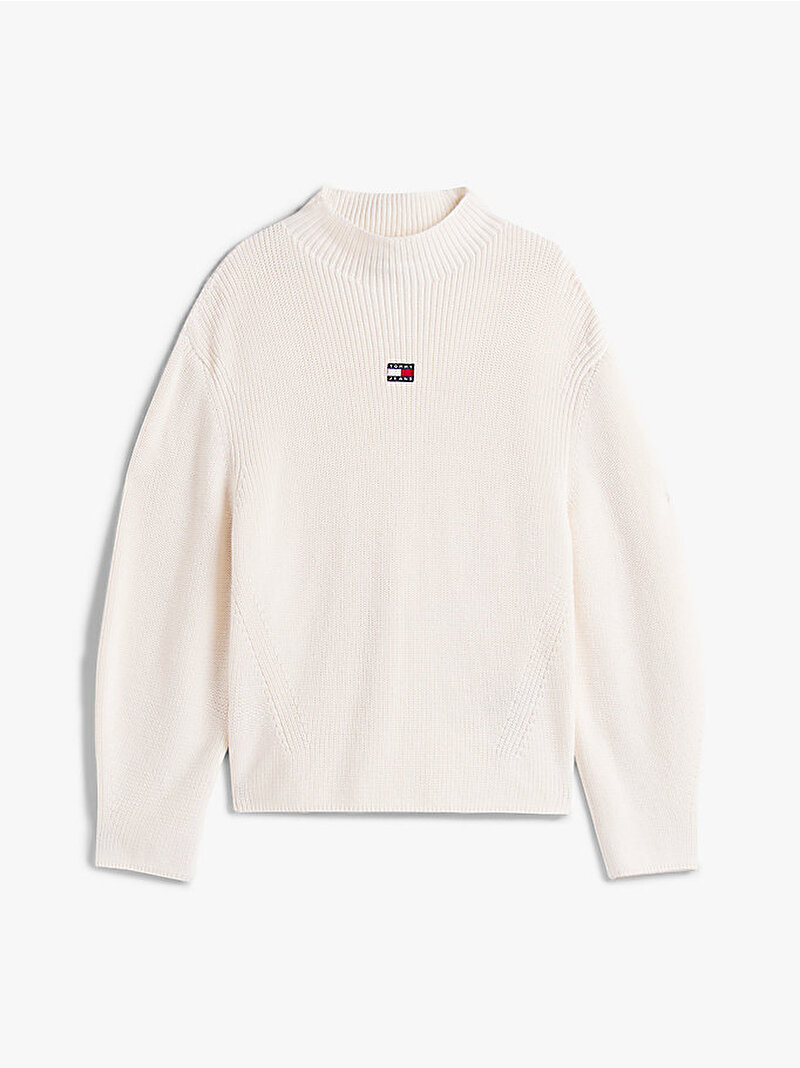 Kadın TJW Mockneck Badge Kazak Beyaz  DW0DW21676YBH
