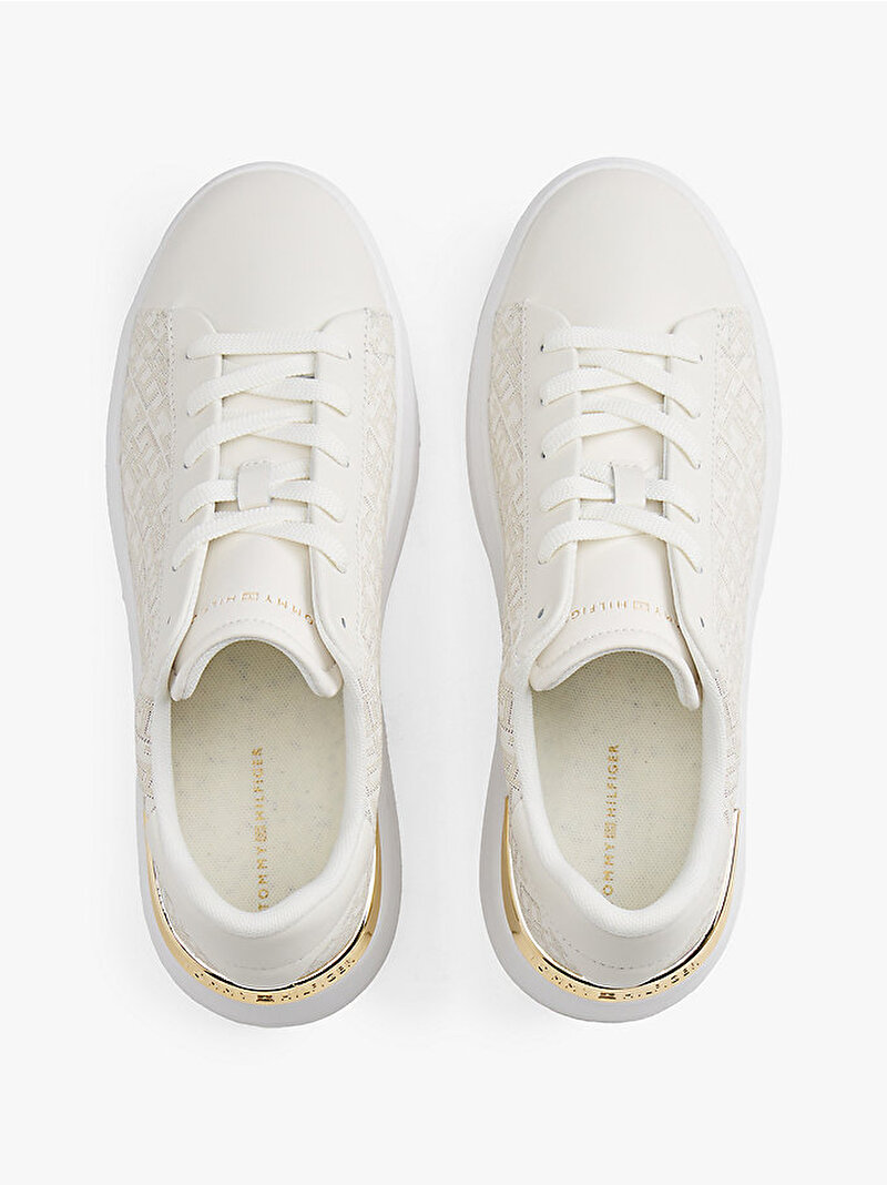 Kadın TH Monogram Platform Sneaker Beyaz  FW0FW09155YA8