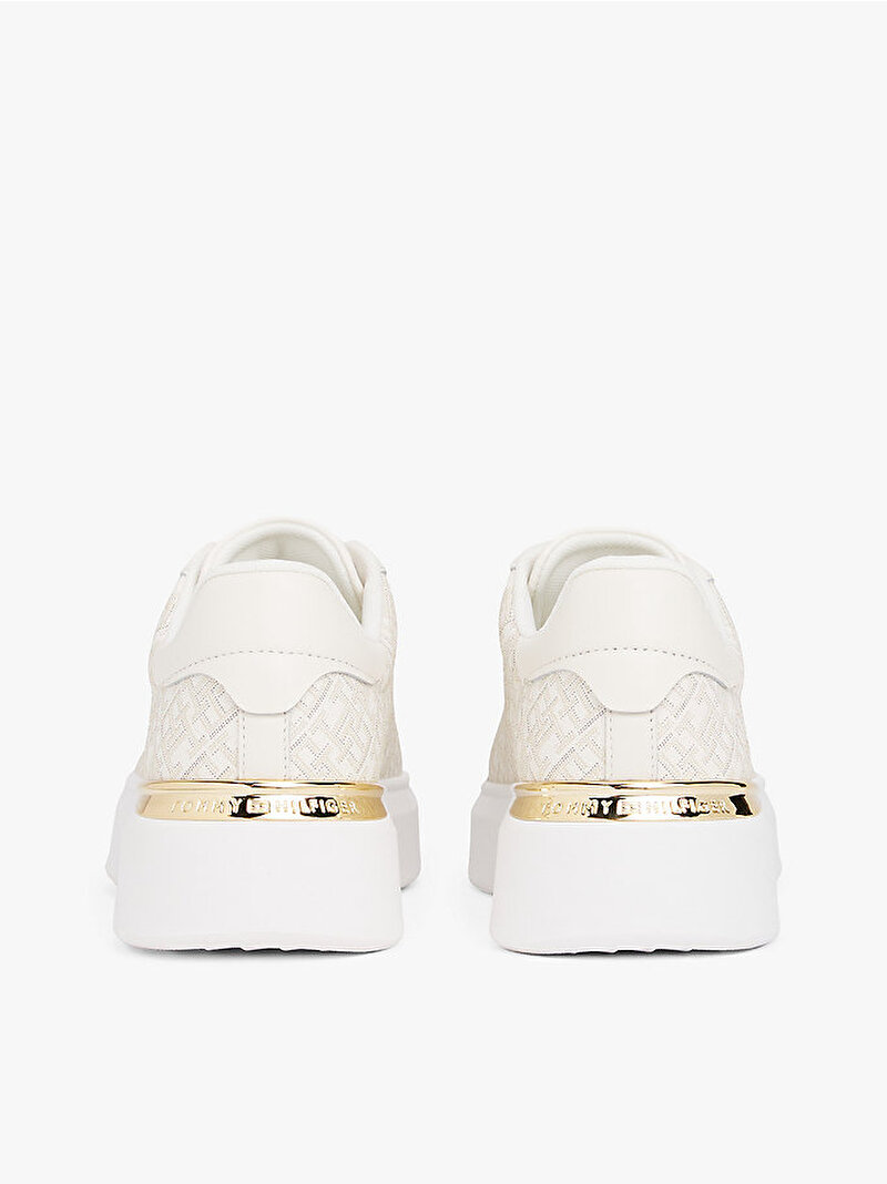 Kadın TH Monogram Platform Sneaker Beyaz  FW0FW09155YA8