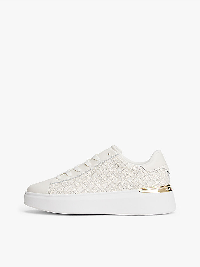 Kadın TH Monogram Platform Sneaker Beyaz  FW0FW09155YA8