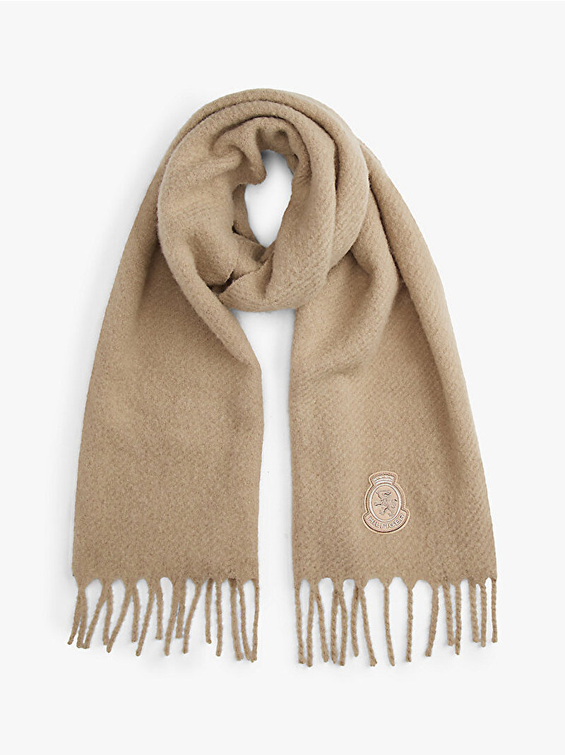 Kadın TH Crest Fluffy Atkı Bej  AW0AW17969RBT