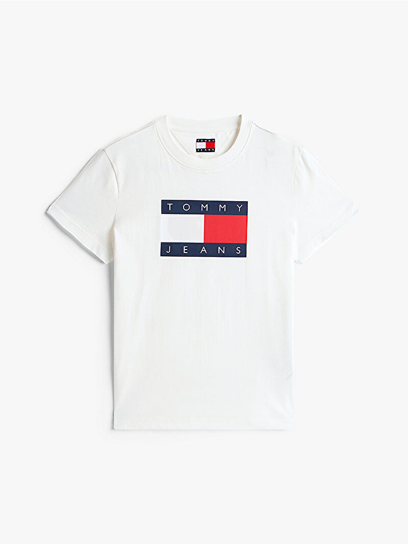 Kadın TJW Regular Flag T-shirt Ekru DW0DW22562YBL