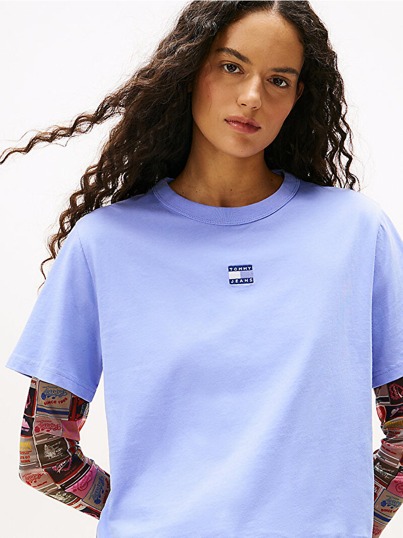 Kadın TJW Boxy Badge T-shirt Mor DW0DW22202C5Z