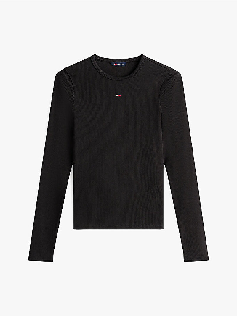 Kadın TJW Slim Essential T-shirt Siyah DW0DW17387BDS