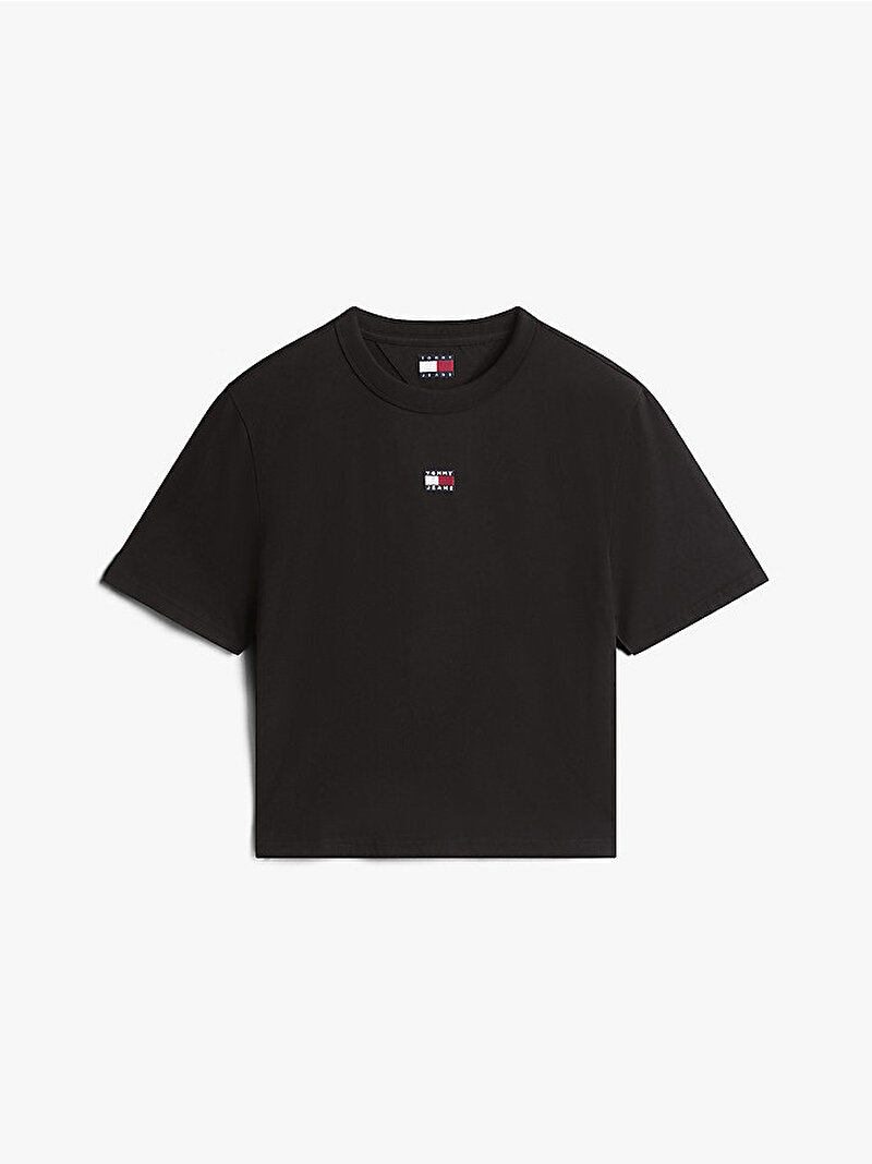 Kadın TJW Boxy Badge T-shirt Siyah DW0DW22202BDS