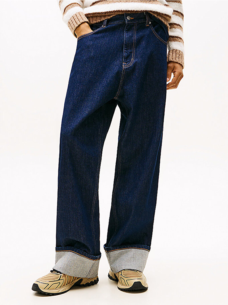 Erkek TH Baggy Turn Up Loose Jean Pantolon Lacivert DM0DM222441BK