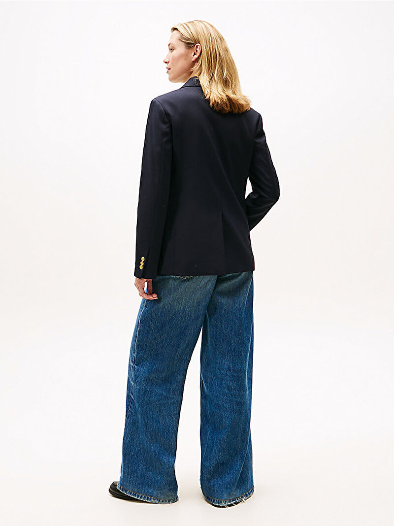 Kadın Timeless Wool Regular Blazer Lacivert WW0WW46662C1G