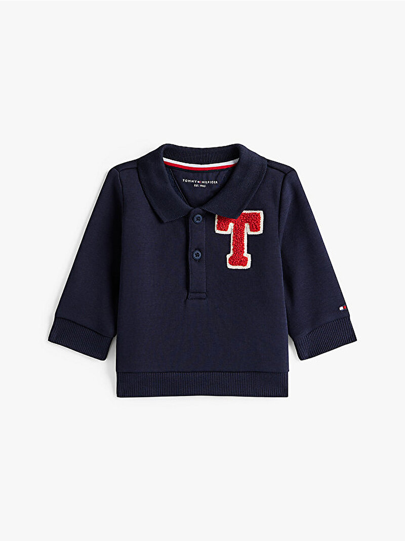 Bebek Polo Collar Varsity Sweatshirt Lacivert KN0KN02072C1G