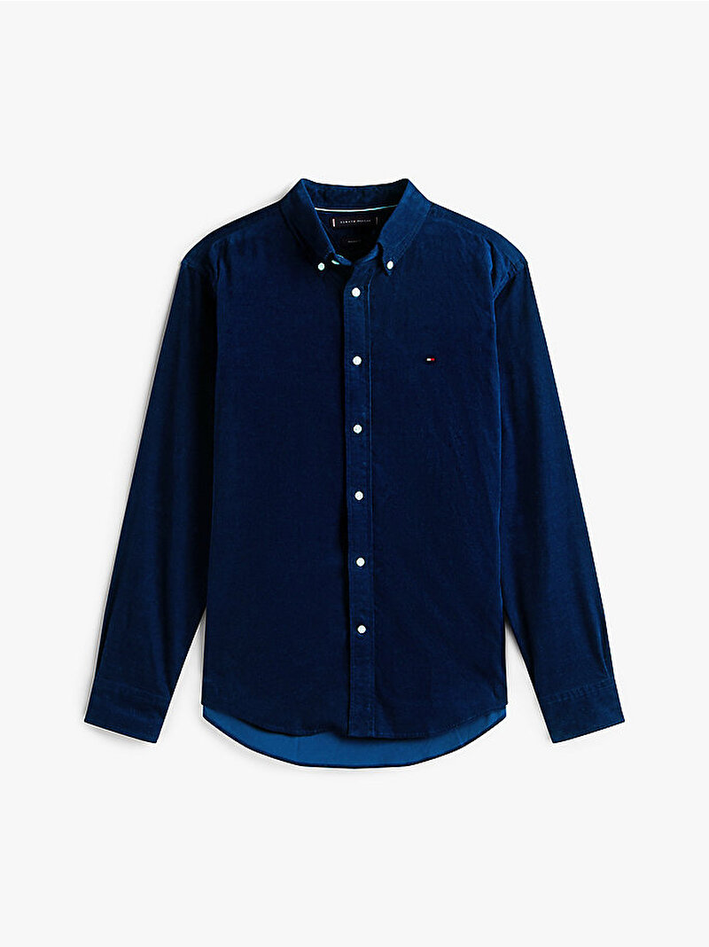 Erkek Solid Corduroy Gömlek Lacivert MW0MW40486BCL