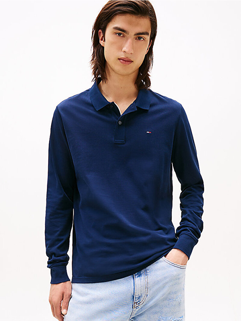 Erkek TJM Slim Placket Polo T-shirt Lacivert DM0DM20232C1G