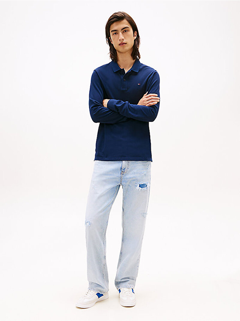 Erkek TJM Slim Placket Polo T-shirt Lacivert DM0DM20232C1G