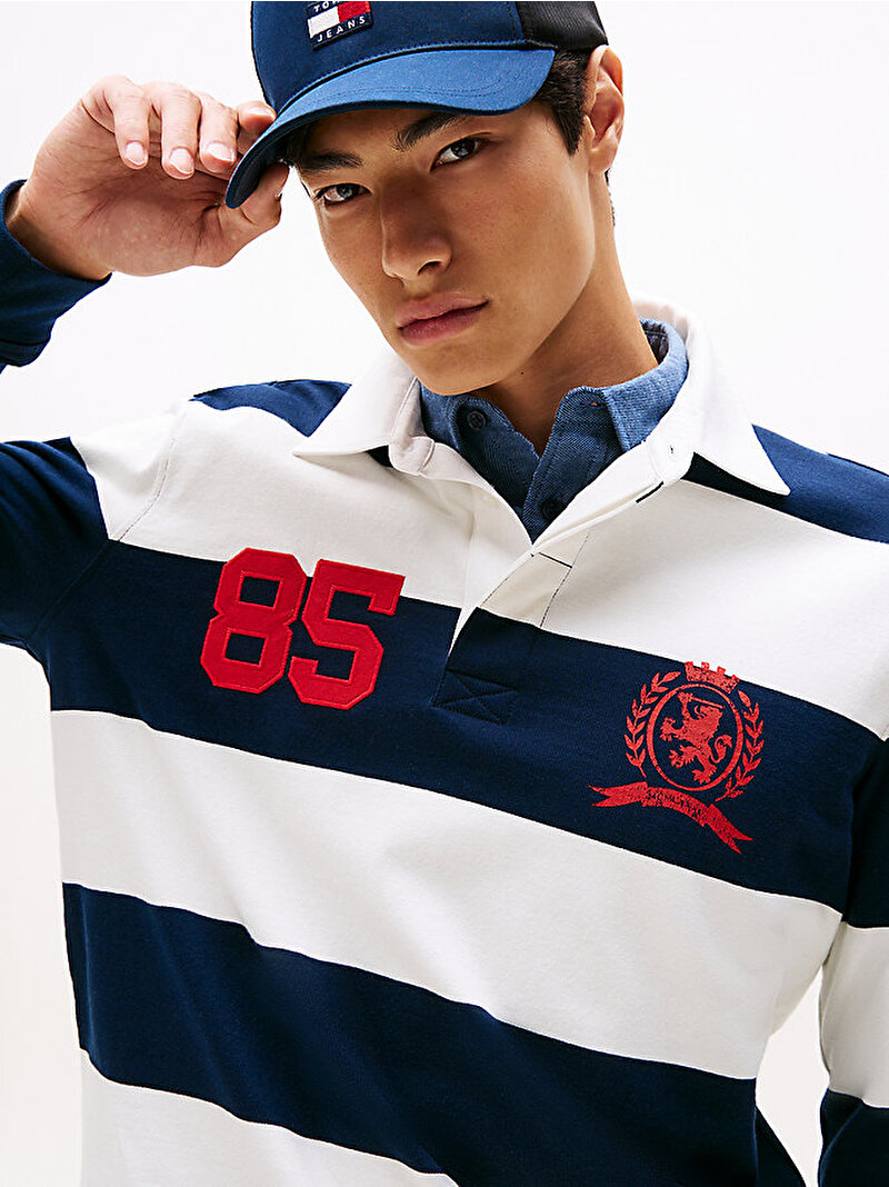 Erkek TJM Relax Stripe Rugby Polo T-shirt Lacivert DM0DM22074C1G