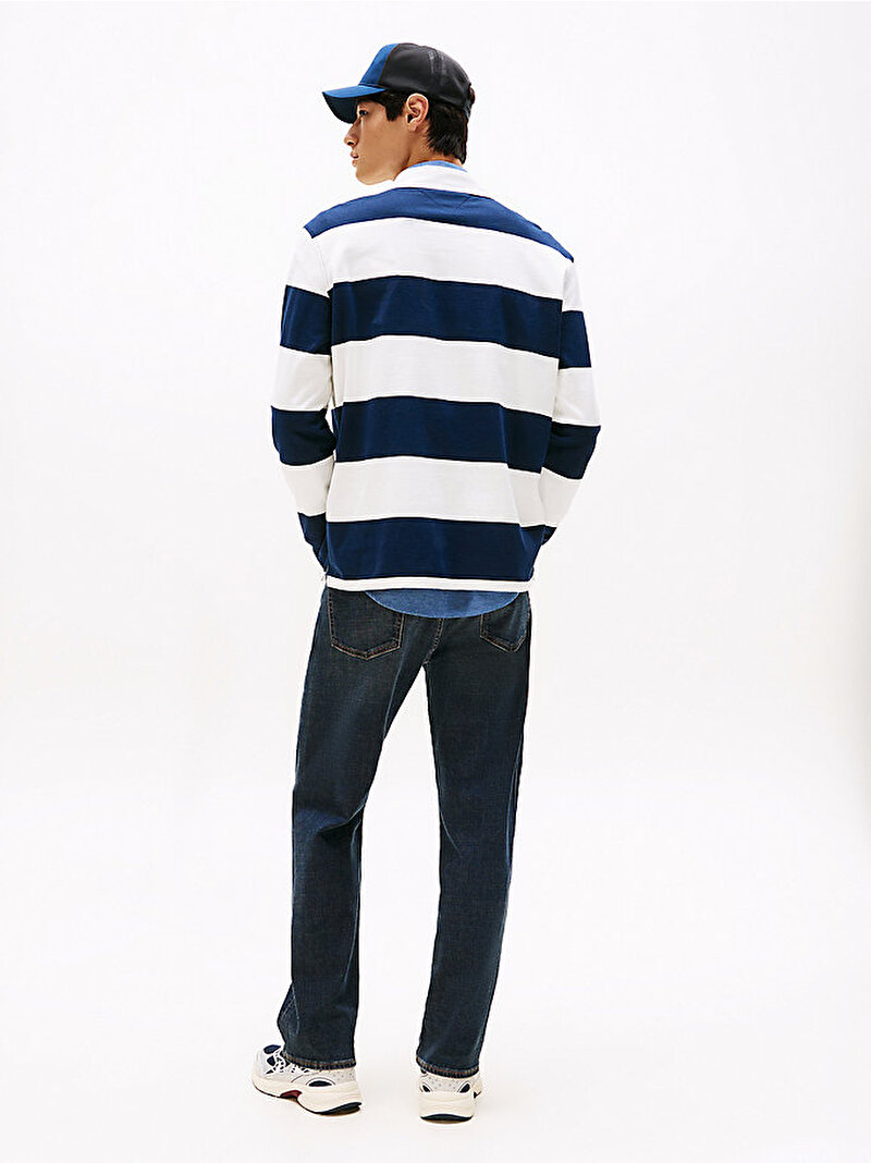 Erkek TJM Relax Stripe Rugby Polo T-shirt Lacivert DM0DM22074C1G