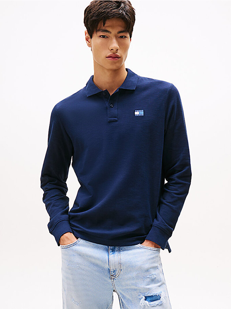 Erkek TJM Regular Badge Polo T-shirt Lacivert DM0DM22125C1G