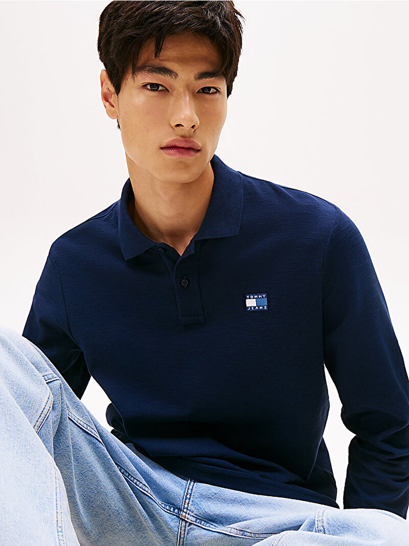 Erkek TJM Regular Badge Polo T-shirt Lacivert DM0DM22125C1G