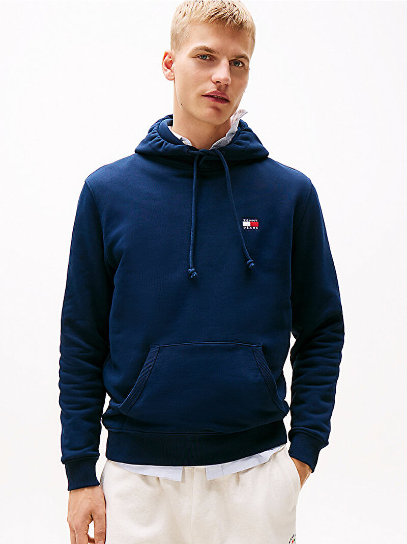 Erkek TJM Regular Badge Hoodie Lacivert DM0DM20258C1G