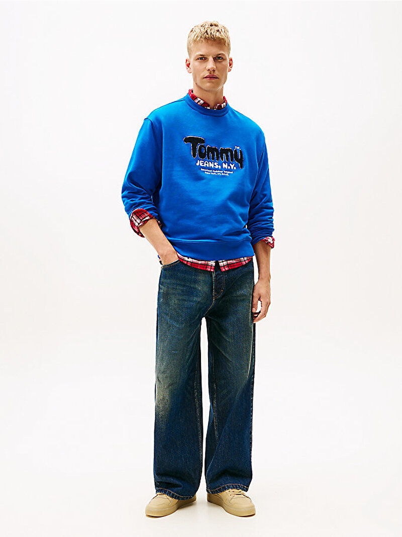 Erkek TJM Relax Boucle Sweatshirt Lacivert DM0DM22087C3D
