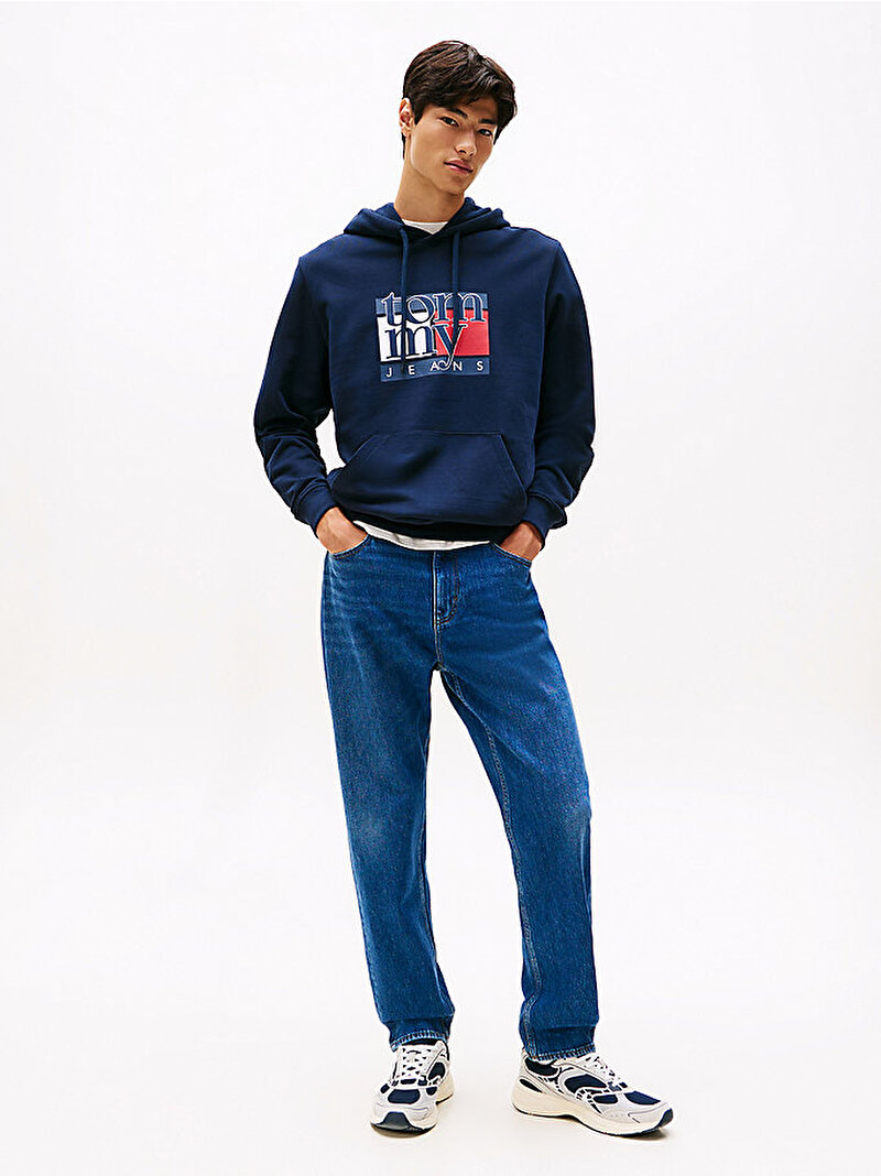 Erkek TJM Regular Flag Hoodie Lacivert DM0DM22092C1G