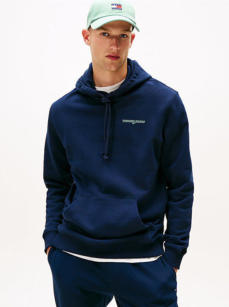 Erkek TJM Regular Blur Sweatshirt Lacivert DM0DM22112C1G