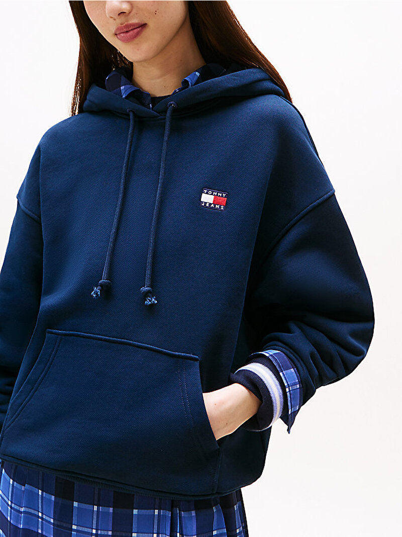 Kadın TJW Boxy Badge Hoodie Lacivert DW0DW19414C1G