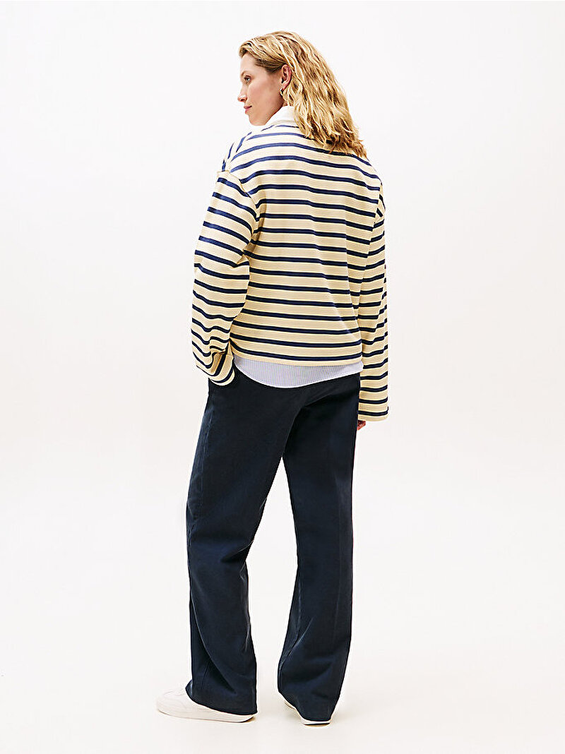 Kadın Gold Button Rugby Sweatshirt Lacivert WW0WW4745704W