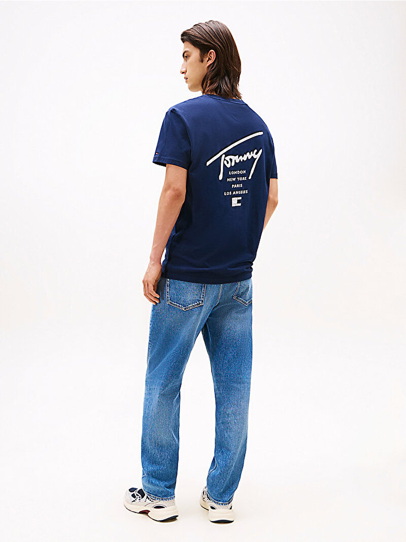 Erkek TJM Regular Sign City T-shirt Lacivert DM0DM22120C1G