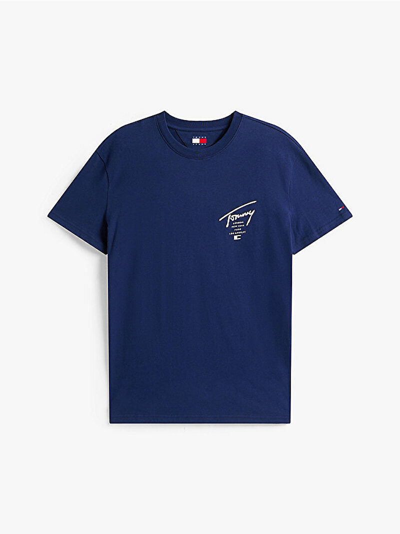 Erkek TJM Regular Sign City T-shirt Lacivert DM0DM22120C1G