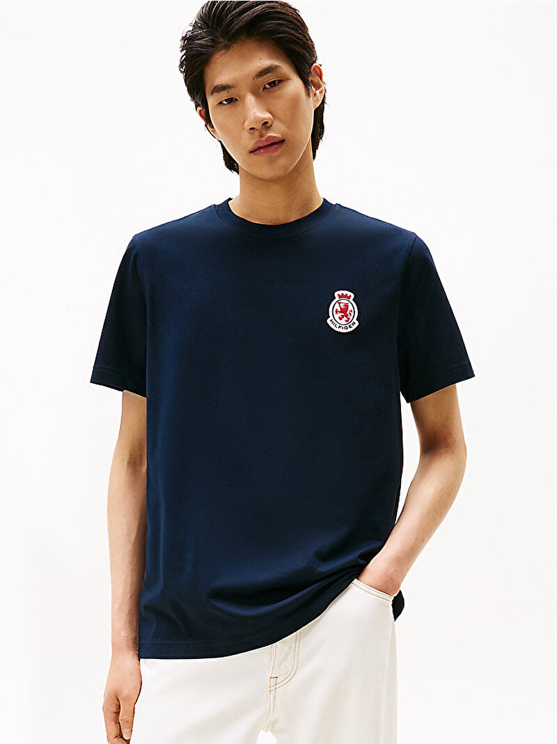 Erkek Crest T-shirt Lacivert MW0MW40024DW5