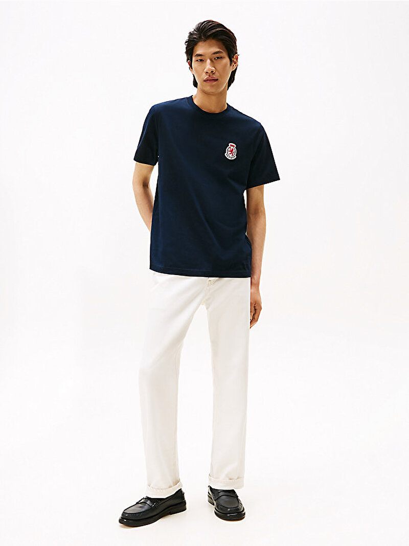 Erkek Crest T-shirt Lacivert MW0MW40024DW5