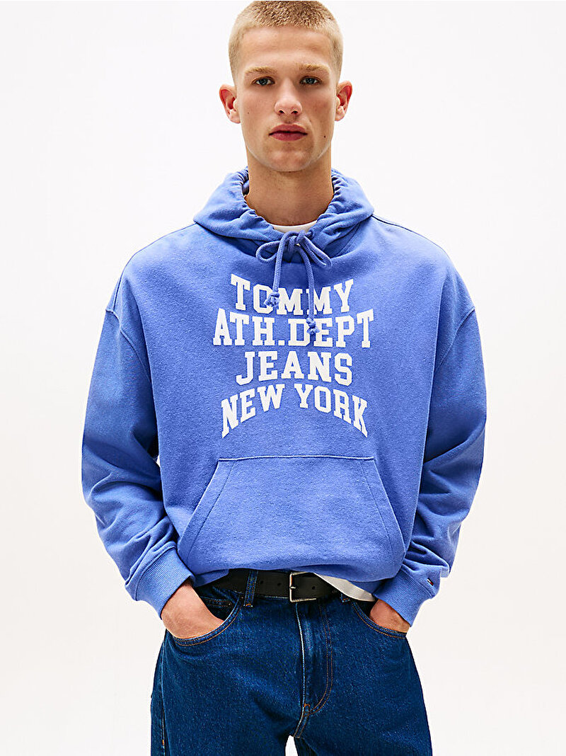 Erkek TJM 90s Varsity Hoodie Mavi  DM0DM22082C6D