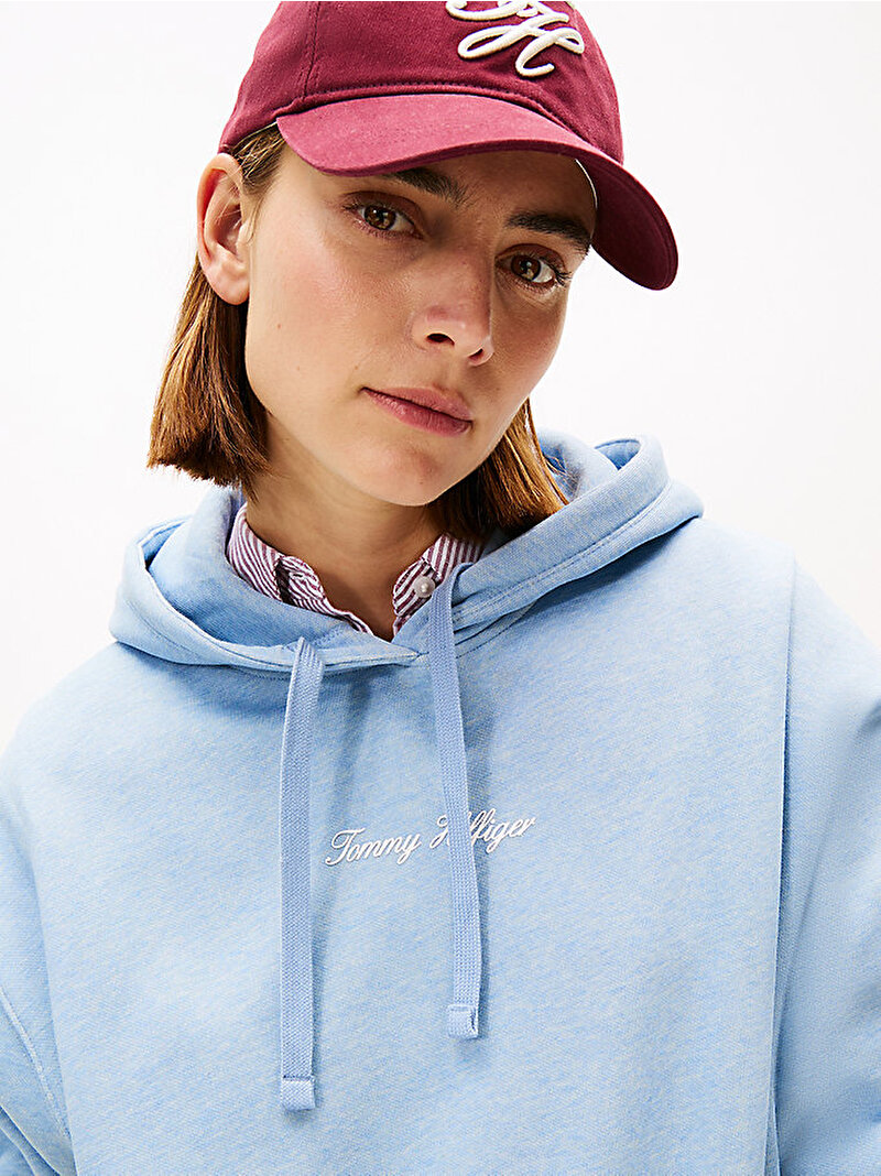 Kadın Classic Fleece Sweatshirt Mavi  WW0WW474590ZR