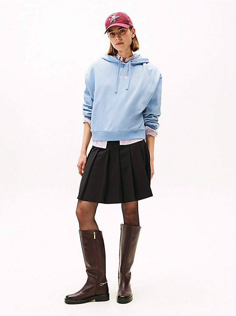 Kadın Classic Fleece Sweatshirt Mavi  WW0WW474590ZR