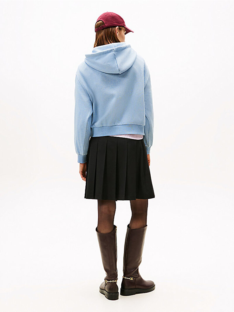 Kadın Classic Fleece Sweatshirt Mavi  WW0WW474590ZR